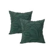 Cloud Linen Riviera Embroidered Cotton Teal 50x50cm Twin Pack Polyester Filled Cushion