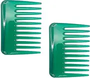 Mini Wide Tooth Comb,Small Travel Purse Comb Hair Detangling Beard Pocket for Curly Wet Dry Hair,Detangler Styling for Men Women Handmade of Cellulose (Green)