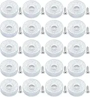 JZK 20pcs Non-Slip silent 30mm large silicone floor protector furniture pads gliders with screws for desk table sofa feet, rubber round chair leg pads screw in, for hardwood floor