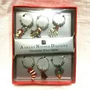 Wine Glass Charms, Ashley Nicole Designs, Christmas Theme !! .....C