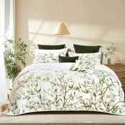 Bianca Corymbia White Polyester Floral Design Bed Quilted Coverlet Set