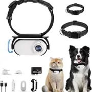 128GB Dog Cat Camera Collar, 1080P Collar Camera Mini Body for Pets, Action Recorder for Cats and Dogs, Dog Tracker Cam Collar Outdoor or Indoor, White