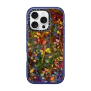 iPhone 16 Pro Impact Case MagSafe Compatible AMONGST THE FLOWERS Rainbow Array - Colorful Abstract Summer Floral Pattern Green Red Blue Yellow Garden Flowers Lovely Girly Nature Fine Art Painting Design