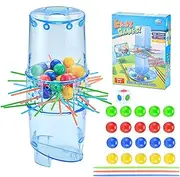 Kerplunkk Game, Fast Fun Pull Sticks Game, Stick Games for Kids with Beads, Sticks and Game Unit, Montessoris Game for Boys Girls Focu Attention and Hand-Eye Coordination, 2 to 4 Players Game