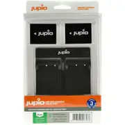 Jupio 2x Batteries 1260mAh & USB Duo Charger Adapter Kit For Fuji NP-W126S