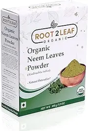 Root2Leaf Organic Neem Leaf Powder 100GM | Azardirachta Indica For Glowing Skin, Hair, Nails, Supports Digestion, Anti-oxidant, Supports Healthy Blood Sugar, Cholesterol,