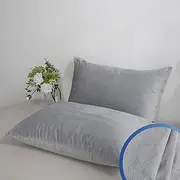 Cozzy At Home Premium Cotton Terry Waterproof Pillow Protector King Size (20 x 36 inch) Grey, Set of 2 | Pillow Protection Against Water Spills and Dust Mites | Noiseless & Breathable