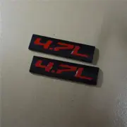 2x Black Red 4.7L Metal Decal Badge Sticker Emblem Pickup gt v8 4x4 Sports Turbo (for: Renault)