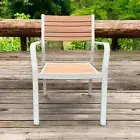 IKEA SJALLAND Chair Light Grey/Light Brown Chair with Armrests, Outdoor