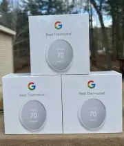 Lot Three (3) Google Nest Smart Programmable Thermostat WIFI G4CVZ Snow SEALED