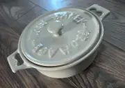 CREATIVE CO-OP Gray Stoneware Brie/Fromage Two-Piece Baker NWOT