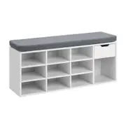 Colton Shoe Cabinet Seat Bench 1 Drawer White