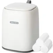 Mini Countertop Trash Can with 3 Rolls of Trash Bags, Waste Can with Press Ty...