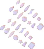 FOYTOKI 100Pcs Flat Shaped Nail Art Studs Decorative Nail Gems for DIY Manicure Supplies Birthday Present for Enthusiasts and Professionals