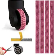 [JARCOE] Luggage Wheels Covers Silicone, Suitcase Wheel Covers, Cuttable Silicone Luggage Wheel Protector, Silent Noise Reduction Shock for Spinner Wheel Suitcases or Office Chair Caster yyk, Pink4, 1