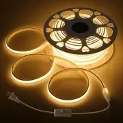 100FT COB LED Rope Lights Outdoor Waterproof IP67 One Roll 110V LED Light Str...