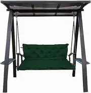 SEDOXX Outdoor Indoor Bench Cushion Waterproof Swing Seat Cushion with Backrest Canopy Patio Hammock Furniture Cushion Replacement Cushion for Courtyard Garden Porch,120x100x10cm,Green