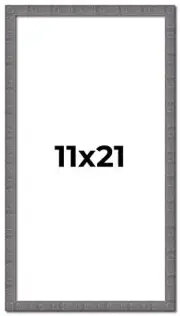 11x21 Frame Pewter Picture Frame Modern Photo Frame UV Acrylic, Acid Free Back