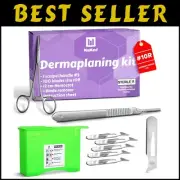 Complete Dermaplaning Set: 100 Sterile 10R Scalpel Blades + Remover & Hemostat