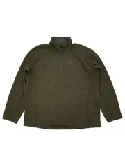 Eddie Bauer Mens Dark Green Radiator Fleece Quarter-Zip Pullover Jacket