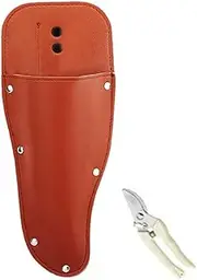 Krujecnt Leather Sheath Tools - Gardening Scissors Case,Protective Leather Case, PU Leather Pruner Sheath, Gardening Scissors Case, Scissors Tool Holsters With Lock Button