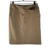 NEW Escada Womens Pencil Skirt Pockets Wool Blend Beige $690 EU 36 US 6