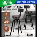 ALFORDSON 2x Bar Stool Retro Kitchen Vintage Chair Industrial Backrest Ezra
