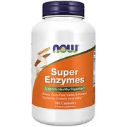 Now Foods Super Enzymes, 180 Caps (Pack of 6)