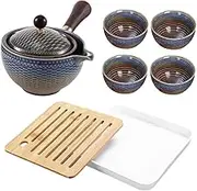 PHENOFICE 1 Set Portable Automatic Tea Set with Teapot and Teacup for Travel Home Outdoor Use Includes Storage Bag Safe Multi Use Tea Pot and Cup Set