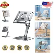 Adjustable Aluminum Book Stand - Ergonomic Foldable Tablet Holder & Laptop Stand