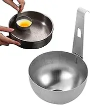 Egg Poacher - Poached Egg Pan | Eggs Steamer Spoon | Stainless Steel Hangable Poached Cups | Nonstick Round Boiler Cups Steamer For Household, Kitchen, Picnic, Breakfast, Restaurant