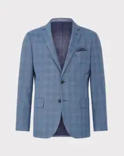 Windowpane Slub Check Suit Jacket