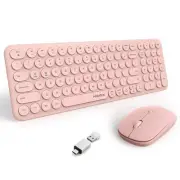 Wireless Keyboard and Mouse Combo 2.4GHz USB Ultra-Thin Cute Cordless Compact...