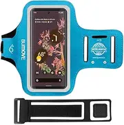 Pixel 9 Pro XL /8 Pro/7 Pro Armband, BUMOVE Gym Running Workouts Sports Phone Arm Band for Google Pixel 9 Pro XL, 8 Pro, 7 Pro, 6 Pro, with Card Holder (Blue)