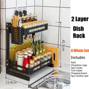3 Tier Stainless Steel Storage Rack Countertop Spice Jars Bottle Shelf Kitchen Spice Rack #2