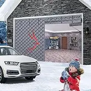 Garage Door Insulation Kit, Garage Door Insulation Blanket, Weatherproof Soundproof, Winter Garage Door Screen, Magnetic Thermal Insulated Door Curtain for 2 Cars Garage Door(Gray,84*96in)