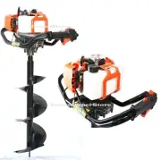 52cc Gas Power Post Hole Digger Fencing Dirt Soil Drill Machine W/10" Auger Bit