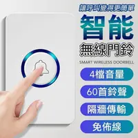 在飛比找PChome24h購物優惠-無線智能門鈴 無線門鈴 呼叫鈴 服務鈴 看護鈴 求救鈴