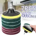 7pcs Drill Brush Power Scrubber Scouring Scrub Pad Bathroom Tile Cleaner US