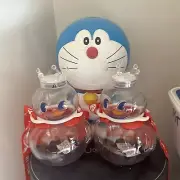 Mixue Ice Cream And Tea - SNOW KING - Mascot See Thru Tea Holder + Doraemon Toy