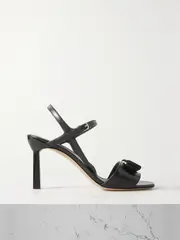 [Ferragamo] Ferragamo - Gabriela Bow-embellished Leather Sandals - Black - US11 US11 Black