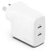 Cygnett PowerPlus 35W Dual Port USB-C PD Fast Wall Charger -White(CY4774PDWCH),2xUSB-C(35W), Best for iPhone,Samsung's PPS USB-C Devices, 2 Years Wa CY4774PDWCH