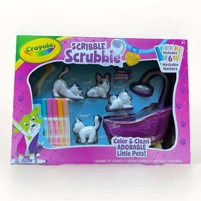 Crayola Scribble Scrubbie Pets Playset Washable Markers Bath Toy Boy Girl Gift