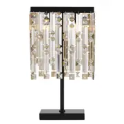 Celine Black Falling Crystals Feature Table Lamp