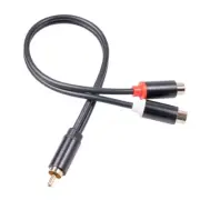 Speaker Cable 1 RCA Male to 2 RCA Female Y Adapter Splitter Connector