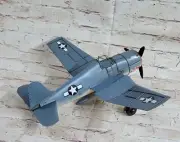 Metal Sculpture 1943 GREY P51 Plane Airplane Classic Artwork Figurine Hand Made