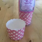 Cupcake Case Baking Cup Pink W White Polka Dot For Party Cupcakes Muffins Pk24