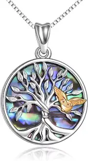Tree of Life Necklace for Women Sterling Silver Family Tree of Life Owl Pendant