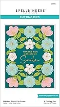 Spellbinders S4-1267 Stitched Floral Flip Frame Etched Dies from The Stylish Ovals Collection