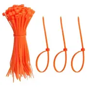 Zip Ties Plastic Cable Ties, Wire Tie 4 Inch - (100 Pack, Orange)